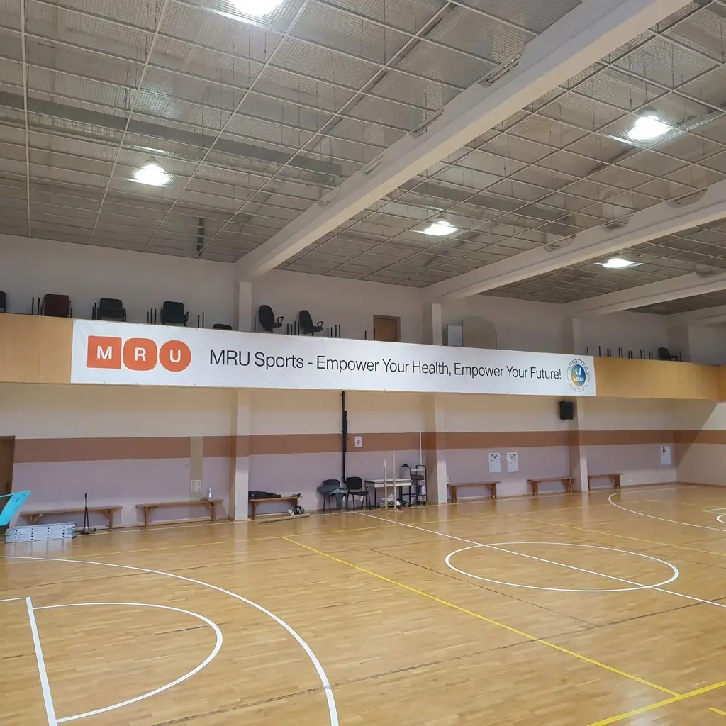 Tentas krepšinio salėje